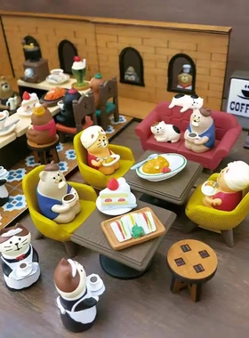 创意猫咪沙发圣诞椅子ZAKKA日式INS微缩装饰场景树脂工艺品小摆件