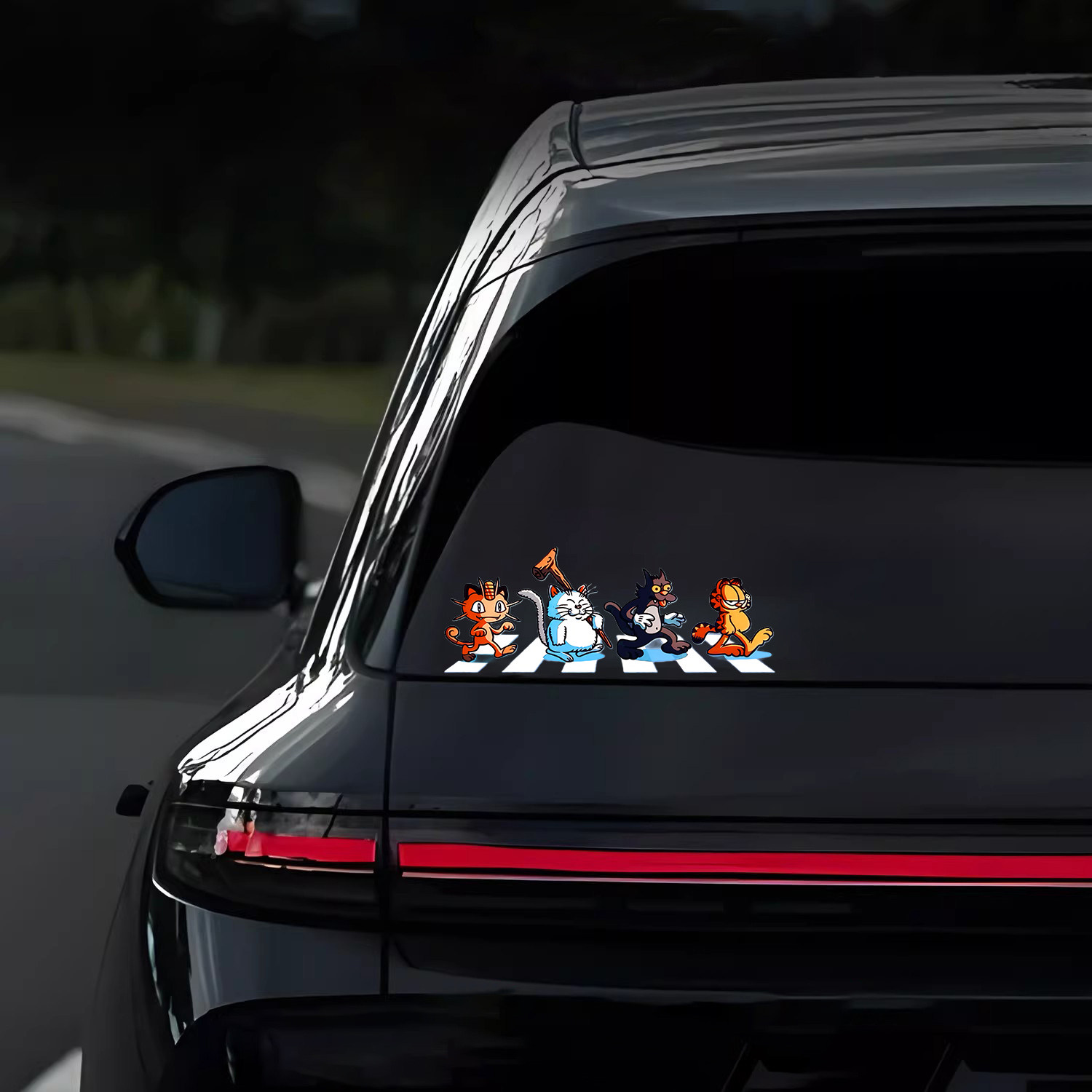 卡通可爱风动物过马路全车贴汽车装饰贴三角窗防水个性创意贴纸,淘宝优惠券,粉丝福利购,淘宝优惠卷