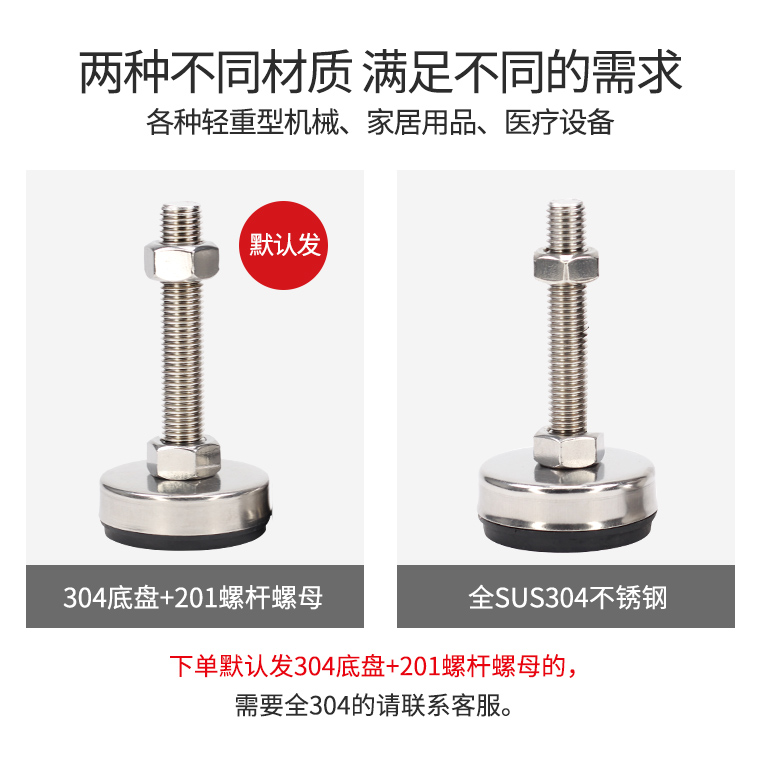 304调节脚不锈钢支撑脚可调m12脚杯固定地脚m8m10m16家具脚垫包邮,淘宝优惠券,粉丝福利购,淘宝优惠卷