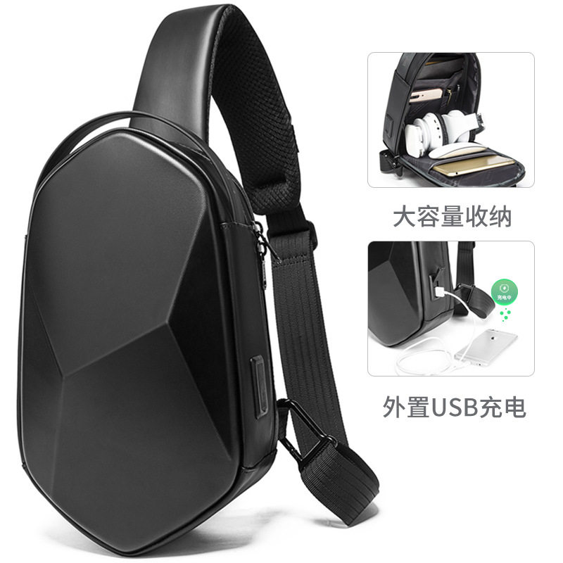 BANGE胸包男士单肩斜挎包硬壳多面体潮流男士包包2020新款包,淘宝优惠券,粉丝福利购,淘宝优惠卷