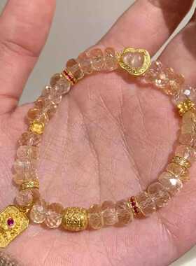 爆闪葫芦黄色串珠手链招财吸金女款轻奢小众精致送女友闺蜜礼物