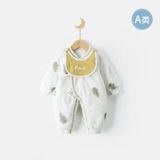 Зимний хлопковый стеганый детский удерживающий тепло комбинезон для новорожденных для младенца, осенний сезон, увеличенная толщина