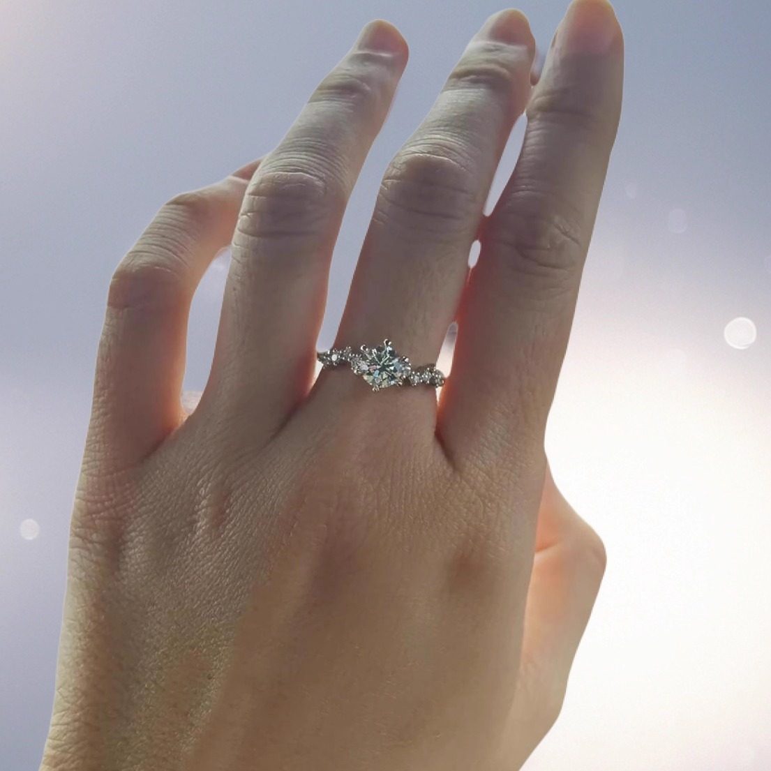 IGI cultured diamond ring for women eight hearts and eight arrows cut