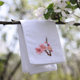 Plum, Orchid, Bamboo and Chrysanthemum Embroidered Cotton Handkerchief
