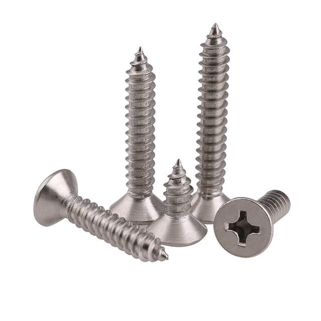 M2M3M4M5M6M8*5-150mm 304 stainless steel cross countersunk head self-tapping screw flat head lengthened wood screw