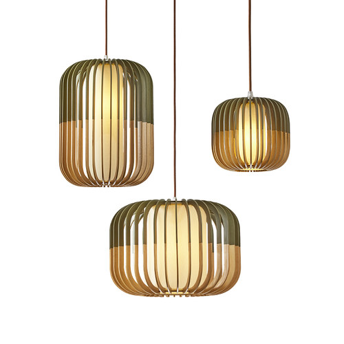 餐厅灯木艺北欧吧台吊灯简约现代创意个性网红灯店铺商用实木灯具 - 图3