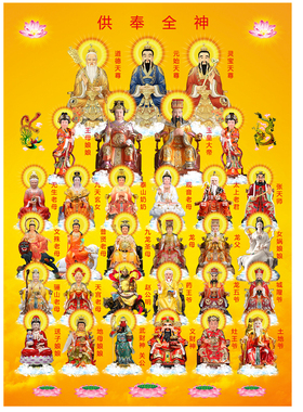 全神图挂画三清祖师女娲娘娘挂画