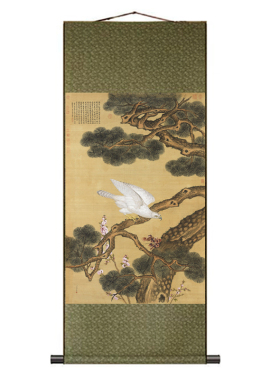 郎世宁白海青画芯画稿卷轴挂画