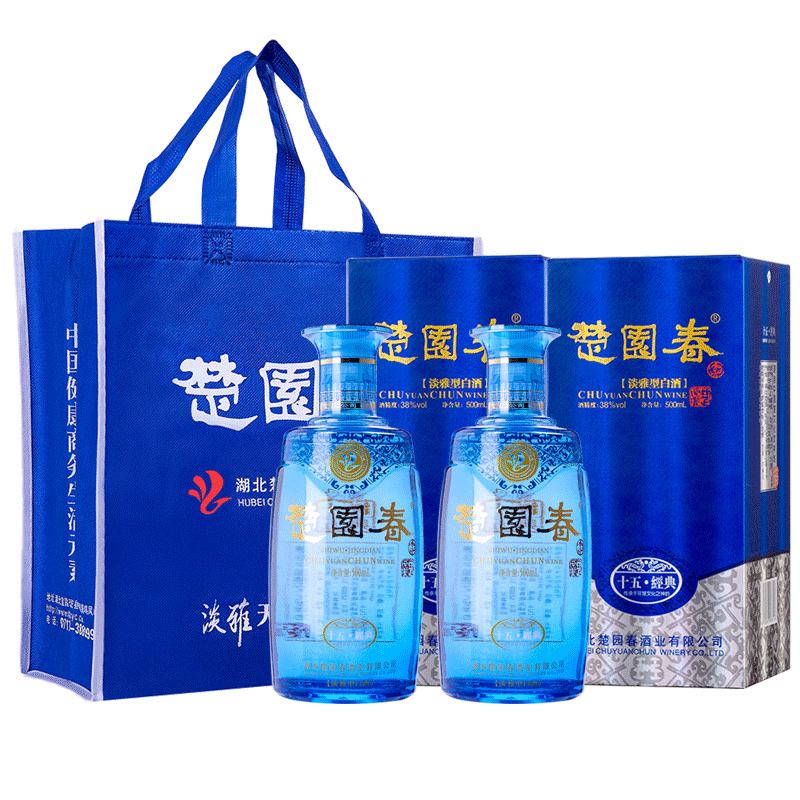 楚园春42度银版十五经典淡雅浓香型500ml*6瓶白酒整箱礼盒装送礼 - 图1