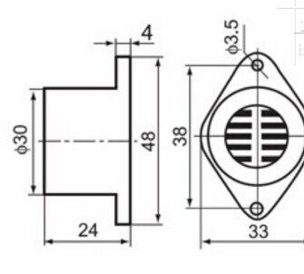 中厦电子音乐蜂鸣器报警嘀滴长短声防盗分贝ZMQ-2724 220v12v24v - 图1