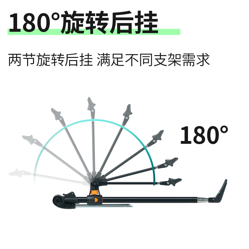 多功能炮台钓鱼杆支架地插鱼竿支架杆架后挂托杆手杆钓箱专用竿架 - 图1