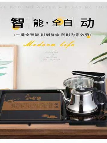 54x39嵌入式家用全自动上水电茶炉茶盘一体多功能不锈钢电热水壶 - 图2