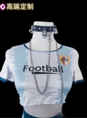 SADO高端定制三铃铛项圈女m牵引绳项链颈链情侣小狗情调颈带情侣