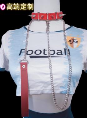 SADO高端定制尖铆钉项圈女m刻字定制小狗奴隶颈带情调k9牵引绳