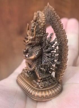 大威德金刚/独雄/独勇大威德/大威德/6cm紫铜佛像密宗佛堂摆件
