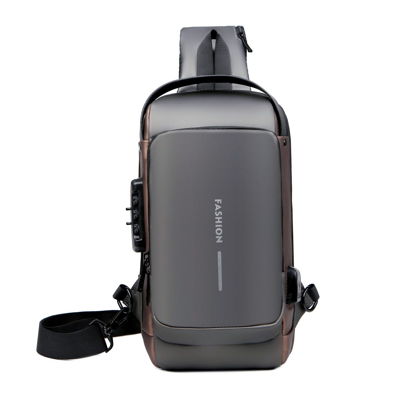 Men's chest bag password lock anti-theft riding bag casual outdoor running and travel waist bag one shoulder crossbody sports backpack
