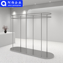 Clothing Store Show Shelf Display Shelf Floor Type Stainless Steel Hanging Hanger Middle Island Side Hanging Mesh Red Womens Clothing Store Shelves