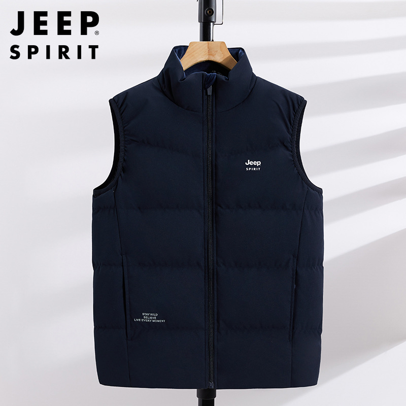 JEEP SPIRIT冬季新款马甲男轻薄款羽绒服保暖运动外套2135