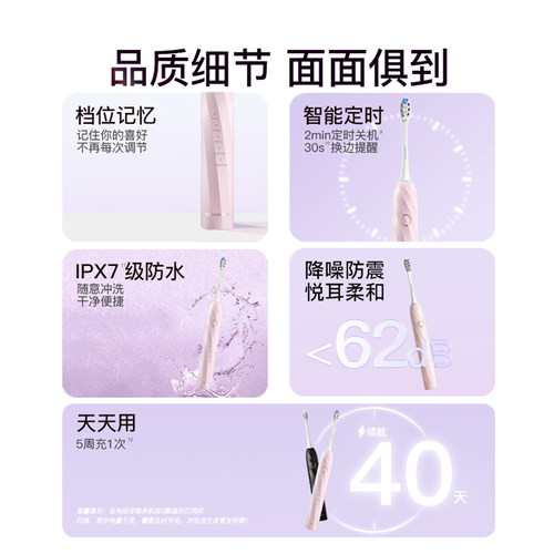 舒客电动牙刷成人情侣智能自动生日情侣男女友礼物套装T2MAX - 图3