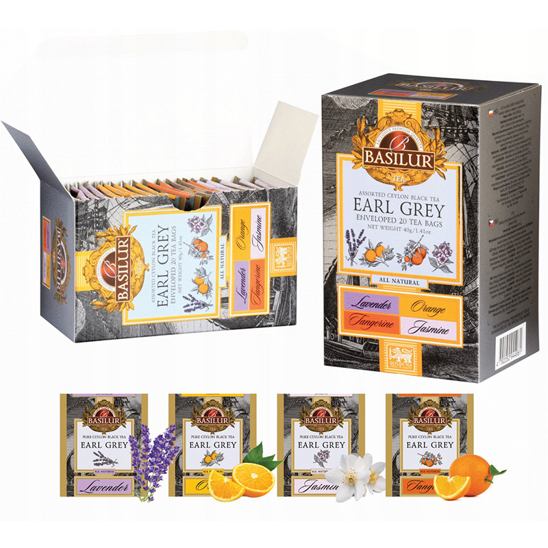 BASILUR宝锡兰薰衣草 橙子 柑橘 茉莉味伯爵红茶茶包四味混合装,淘宝优惠券,粉丝福利购,淘宝优惠卷