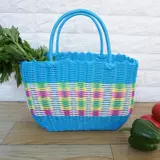 Плетеная пластиковая портативная корзина для хранения для ванны