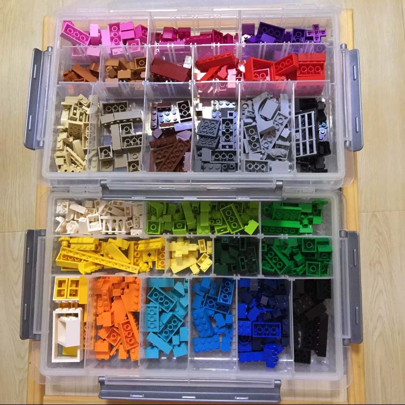 三扣多格日本透明塑料整理箱lego玩具积木零件