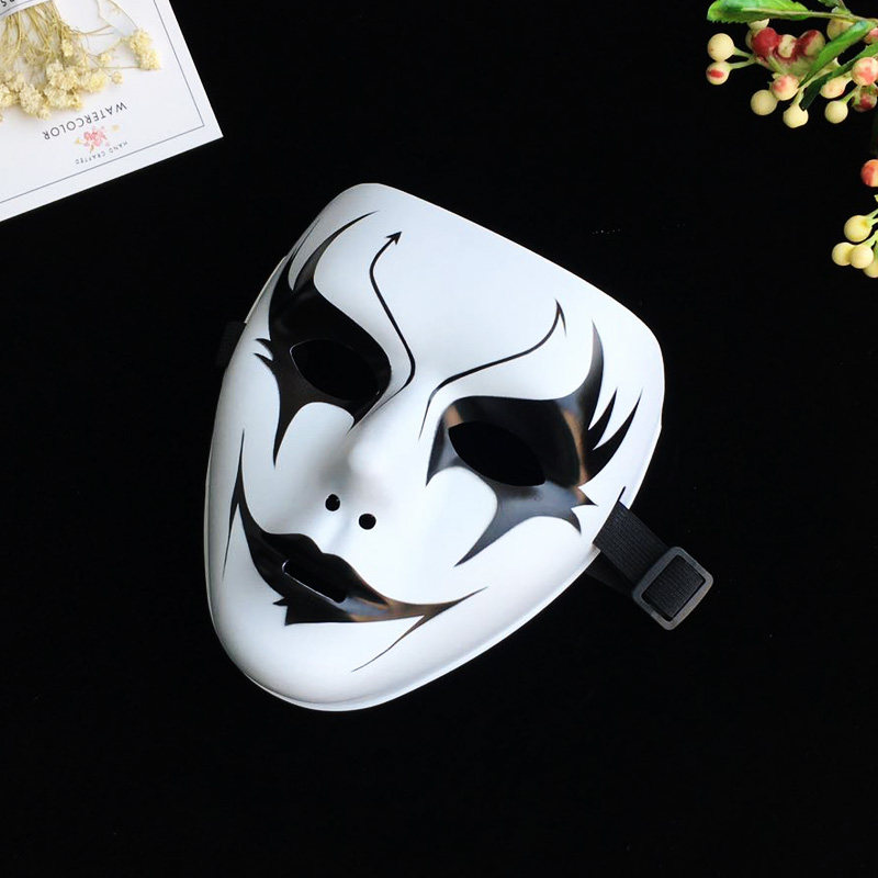 特色抖音街舞V字 鬼步舞假面白色恐怖手绘男女