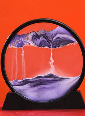 厂家直销12寸流沙画摆件创意新年礼品3d立体沙漏画装饰家居礼物