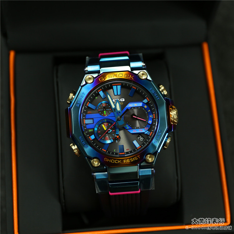 卡西欧G-SHOCK限量光能蓝牙电波手表蓝凤凰不死鸟MTG-B2000PH-2A - 图1