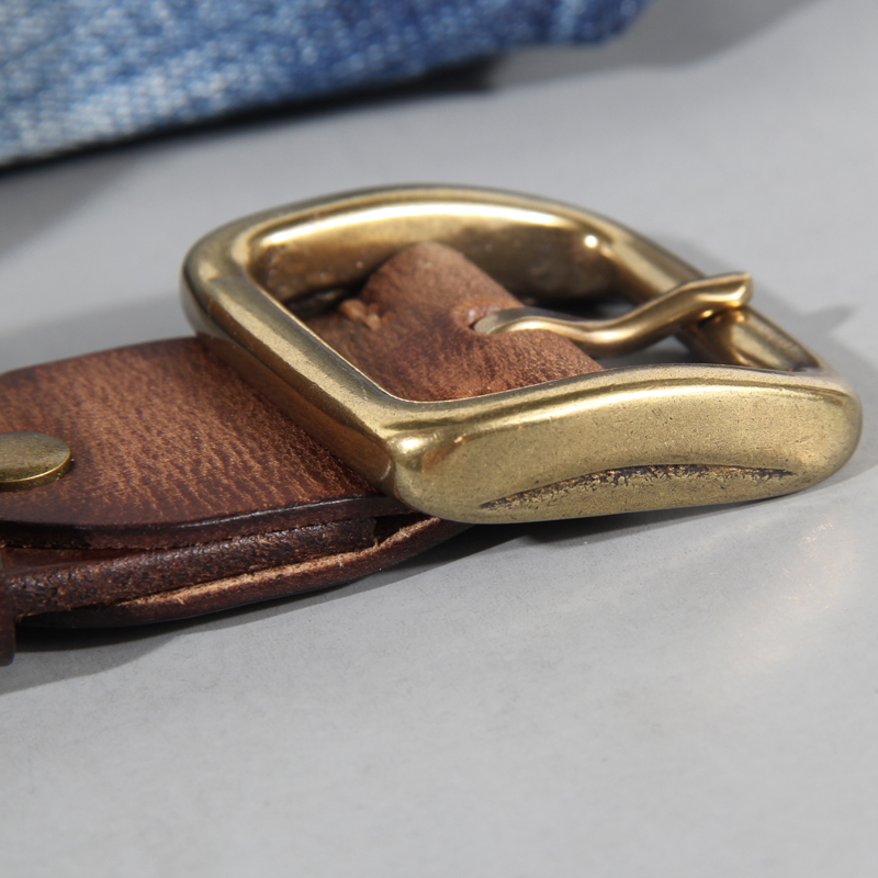 阿甘皮带皮带男真皮铜扣手工头层纯牛皮复古百搭潮年轻人针扣软牛仔裤腰带1