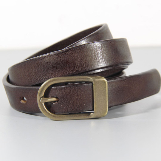 细皮带女真皮窄头层纯牛皮装饰配大衣裙子打结软百搭牛仔裤腰带潮