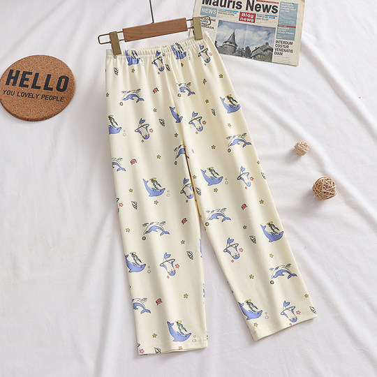 Children's pajama pants pure cotton loose home trousers