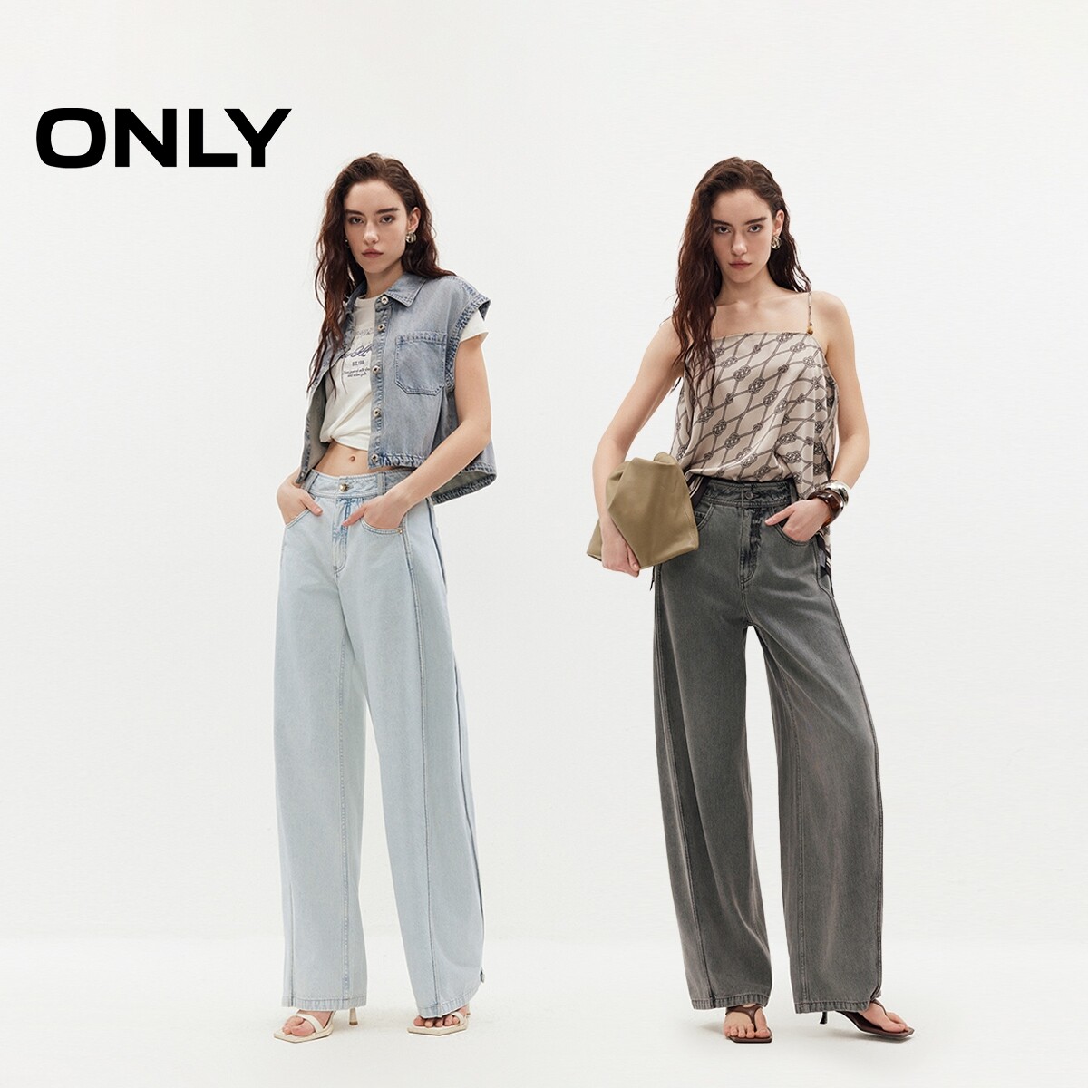 ONLY夏季新款显瘦蜜桃臀水洗牛仔裤