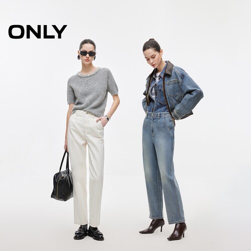 【天丝】ONLY2026春季新款休闲高腰显瘦舒适男友九分小个子牛仔裤 - 图1