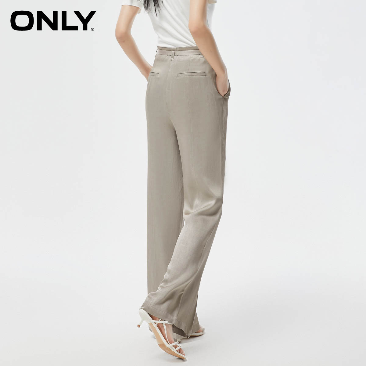 时尚开叉宽松显瘦微喇休闲裤女