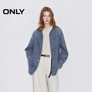 【细闪丹宁】ONLY2026春季新款不对称贴袋灵动弧线下摆牛仔外套女