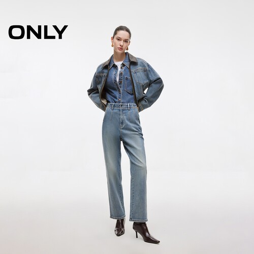 【天丝】ONLY2026春季新款休闲高腰显瘦舒适男友九分小个子牛仔裤 - 图0