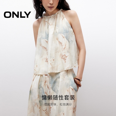ONLY轻薄宽松亚麻套装休闲裤