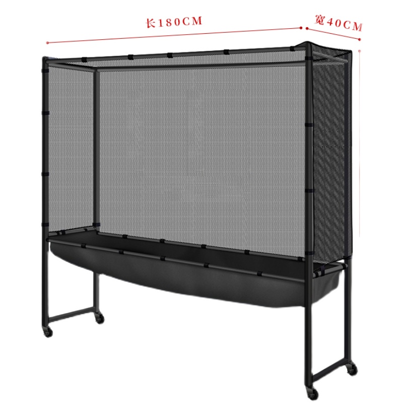 高端乒乓球全包框式接球网落地式收球网集球器多球架移动式集球网-图3