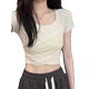 ຫວານຮ້ອນສາວບໍລິສຸດ lust ແບບ sexy ແບບເກົາຫຼີ ເສື້ອທີເຊີດແຂນສັ້ນສໍາລັບແມ່ຍິງ