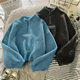 Lamb Short Half -Collar Sweatshin Female Plel Deep Loose Korean Version Autumn and Winter Zipping Top Outside Set Ins