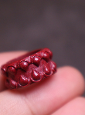 保真朱砂吞噬跑环戒圈配饰