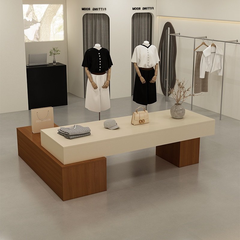 服装店中岛流水桌吧台商场展厅中间摆放化妆品鞋包饰品高低展示柜,淘宝优惠券,粉丝福利购,淘宝优惠卷