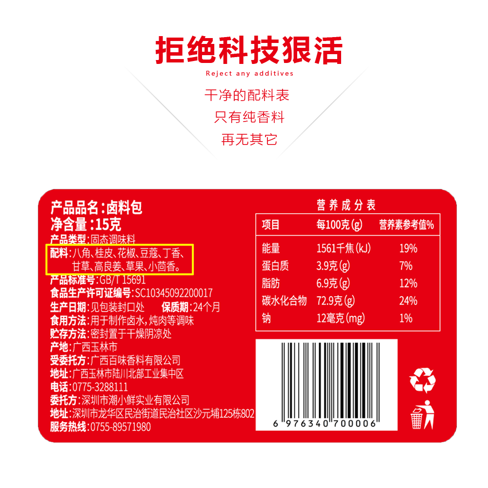 潮小鲜秘制卤料包五香卤肉料包潮汕卤料家用炖肉调味料-图3