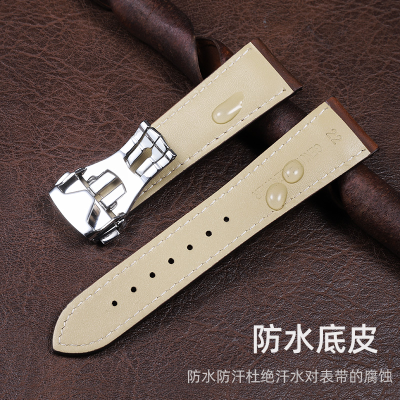 适配卡西欧EFR-303 EFV-540 EFS-S510复古疯马皮真皮手表带男22mm - 图1