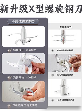 小熊绞肉机家用全自动小型料理机多功能搅拌机官方正品2025新款