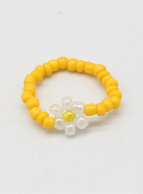 彩色多巴胺串珠戒指情侣对戒