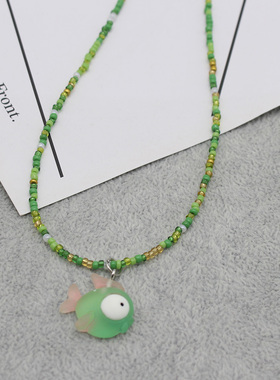 糖果色串珠小丑鱼项链