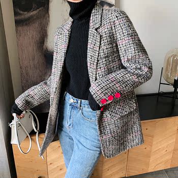 ເສື້ອຢືດຂົນສັດຂອງຜູ້ຍິງໃນລະດູໜາວປີ 2021 ອອກແບບໃໝ່ plaid double-sided high-end retro Hepburn coat