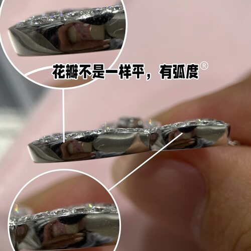 高版本H.W三叶草Lily项链女白金纯银925马眼满钻鸢尾花叶锁骨链 - 图2